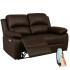 Sofá Sillón 2 Cuerpos Reclinable Masajeador Electrico Living Color Variante Marron