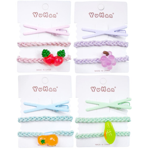 Broche pinza colitas para el cabello 3pcs frutas Broche Pinza Colitas Para El Cabello 3pcs Frutas