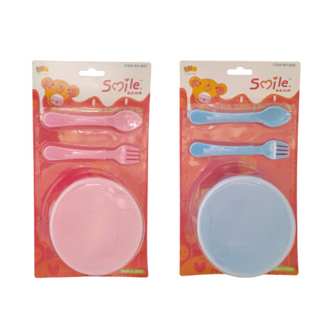 Outlet Contenedor y cubiertos infantil 4 colores Outlet Contenedor Y Cubiertos Infantil 4 Colores