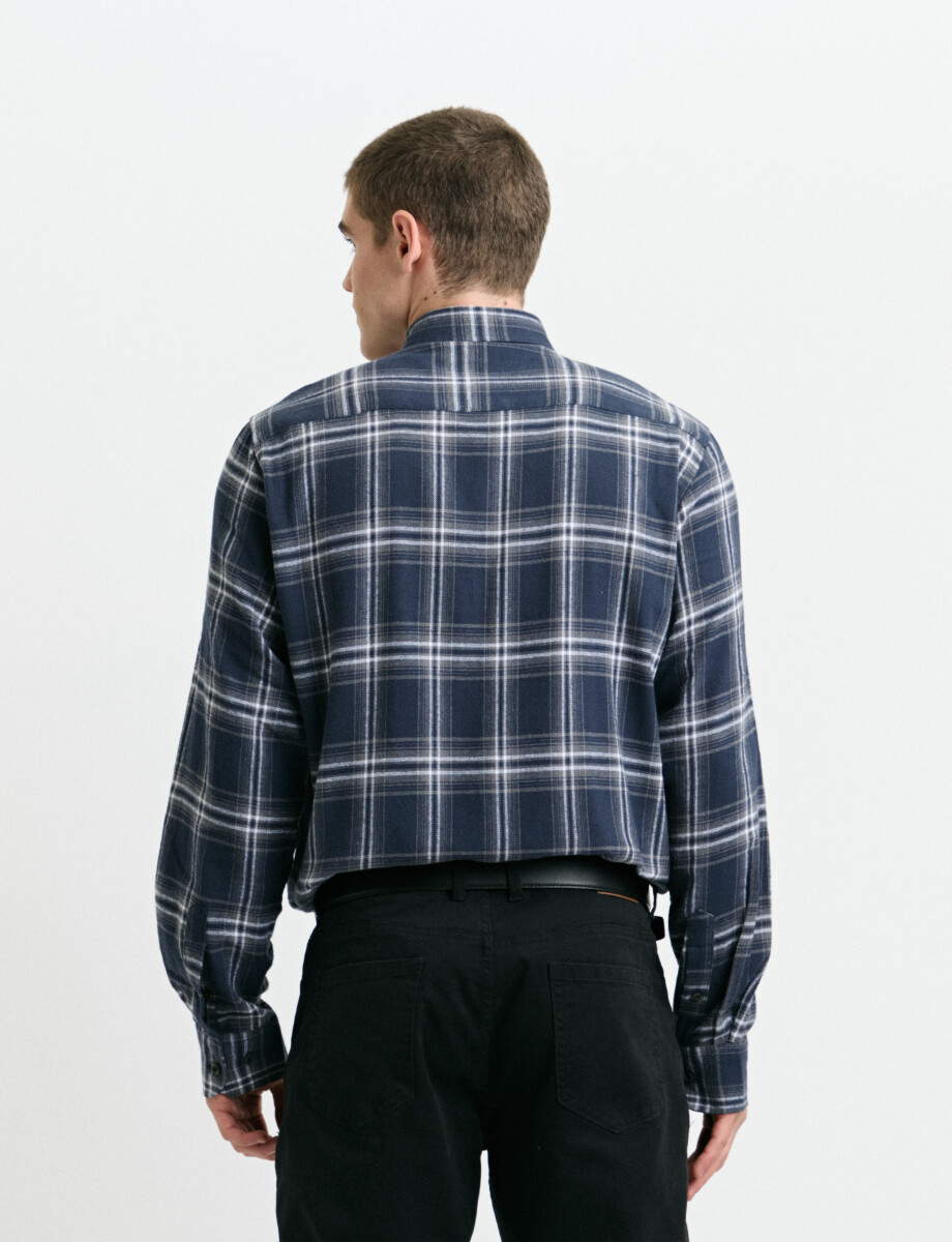 012442 CAMISA HARRINGTON LABEL Azul Oscuro