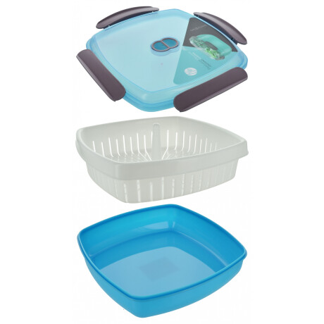 RECIPIENTE PLASTICO CON ESCURRIDOR 2900ML 23X23X11CM 22929 RECIPIENTE PLASTICO CON ESCURRIDOR 2900ML 23X23X11CM 22929