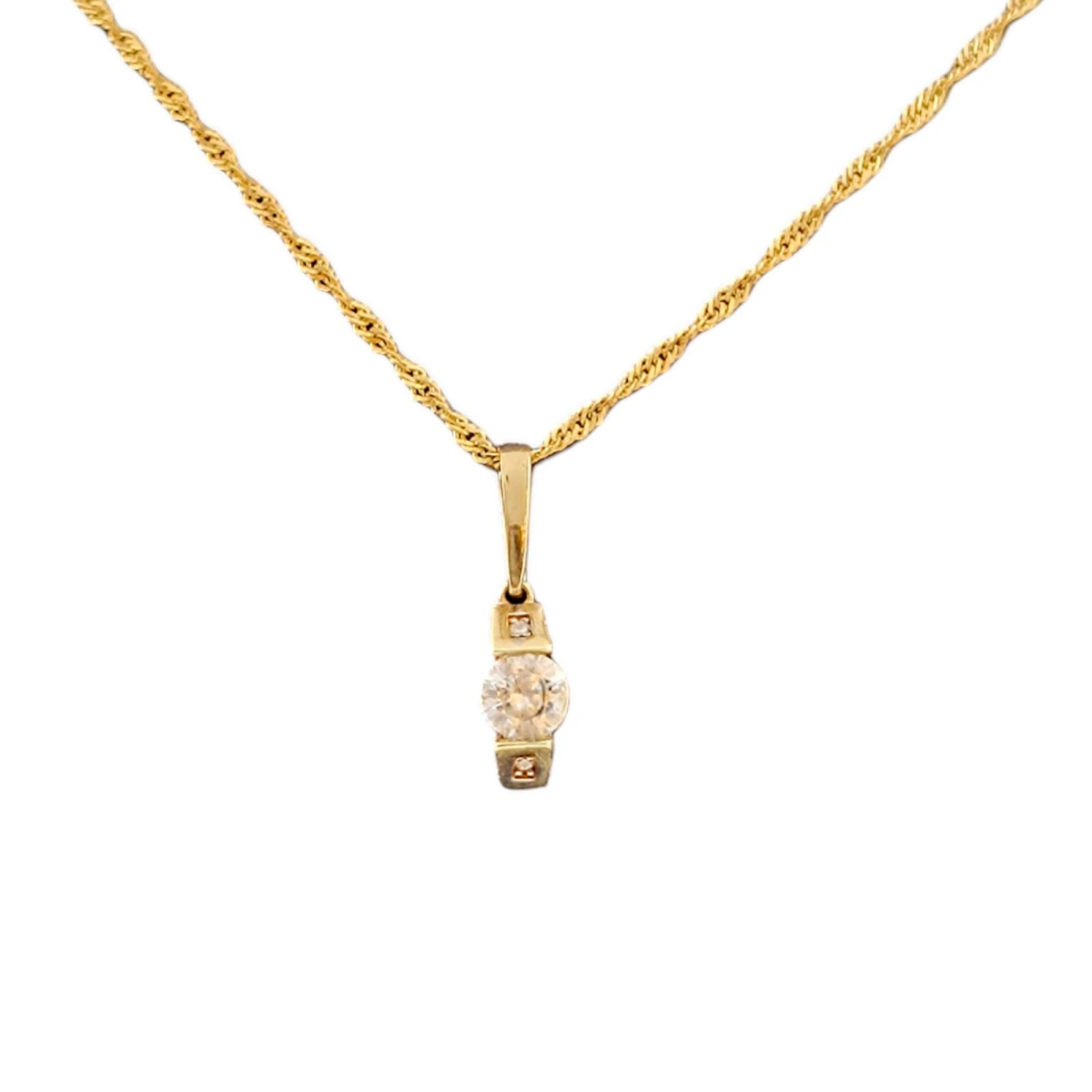 Dije Vintage-Oro bajo-Piedra Zirconia-CP8536 - conpiedra 
