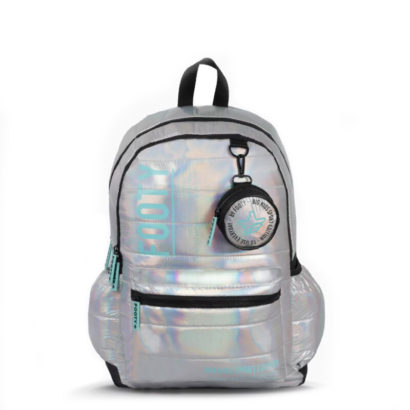 Mochila Footy Big Sport 18" con monedero Plateado