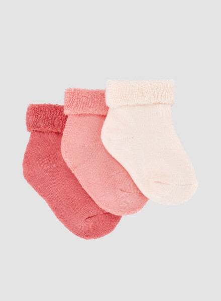 Pack x3 medias bebe color liso puño volcado Variante 28