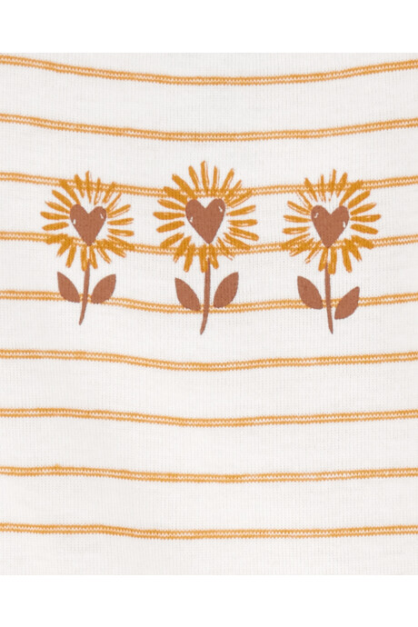 Set tres piezas de algodón, short y dos bodies diseño floral Sin color