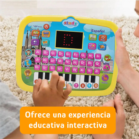 Computadora Educativa Infantil Español Con Sonidos Y Juegos Amarillo