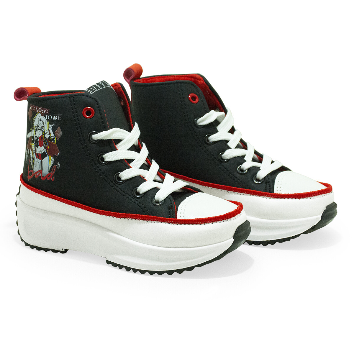 Championes Disney DC Bota c/plat Harley Quinn de Niños - HQICFW25020 - Negro 