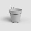 MACETA DE PARED CON PLATO CAPRI GRIS CLARO