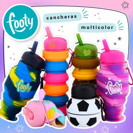 Botellita de Silicona Flexible Footy Acordeón 500ML LILA