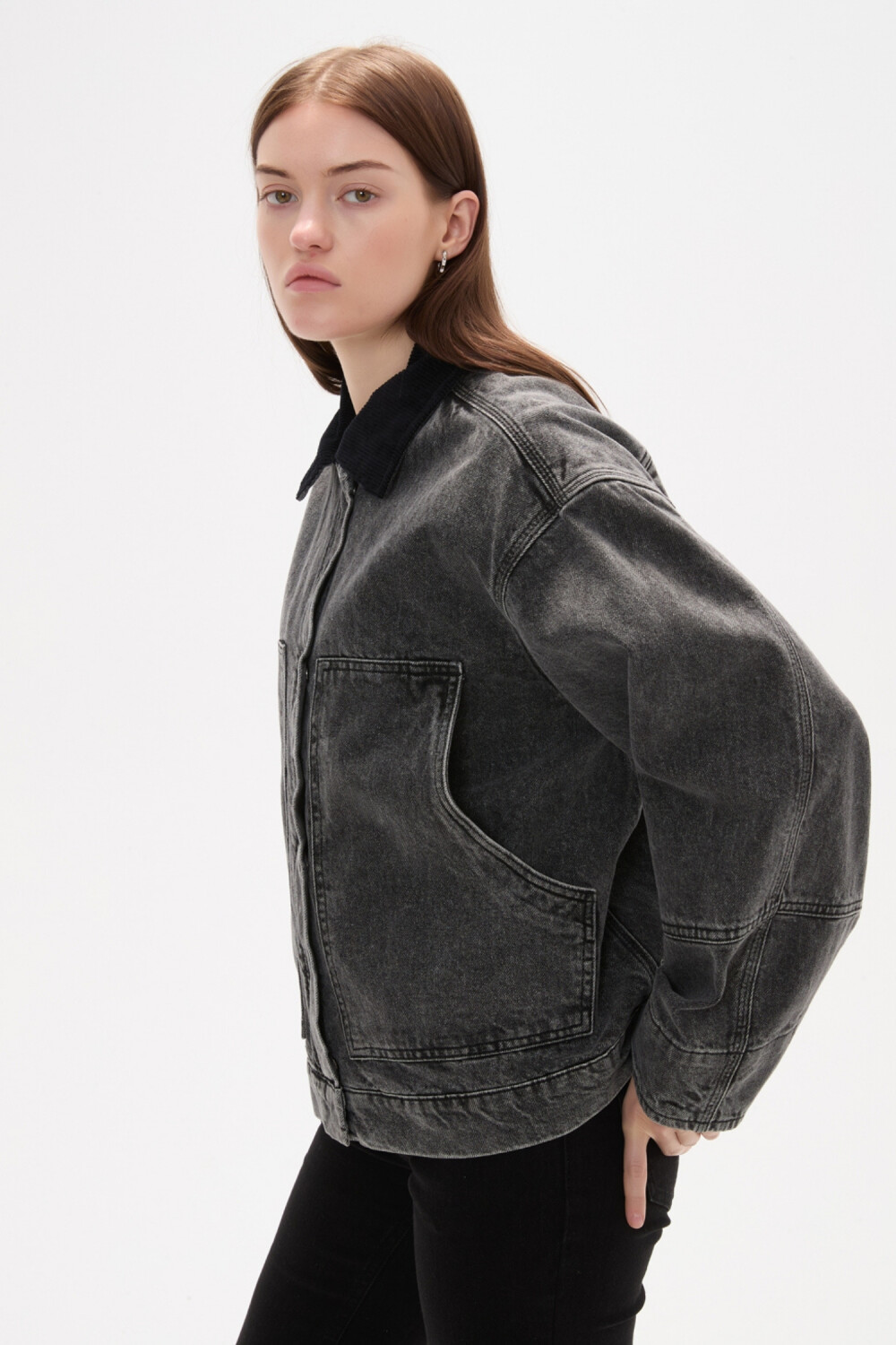 Campera Ralon Gris Oscuro