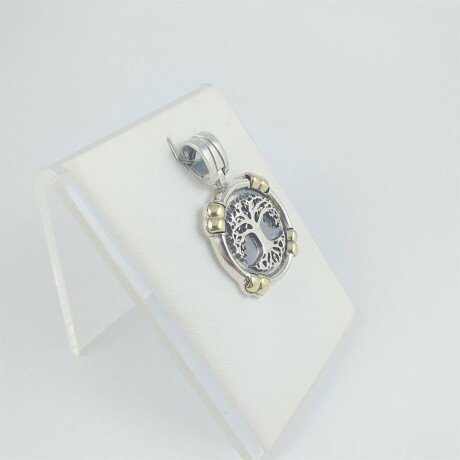 Colgante de plata 925 con detalles de double de oro 18Ktes, Árbol de la Vida, diámetro 24mm. Colgante de plata 925 con detalles de double de oro 18Ktes, Árbol de la Vida, diámetro 24mm.