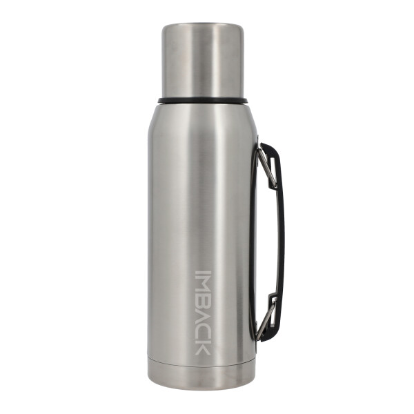 Set Termo de Acero Inoxidable Doble Capa y Doble Pico de 1 litro Color Plata + Mate + Bombilla Set Termo de Acero Inoxidable Doble Capa y Doble Pico de 1 litro Color Plata + Mate + Bombilla