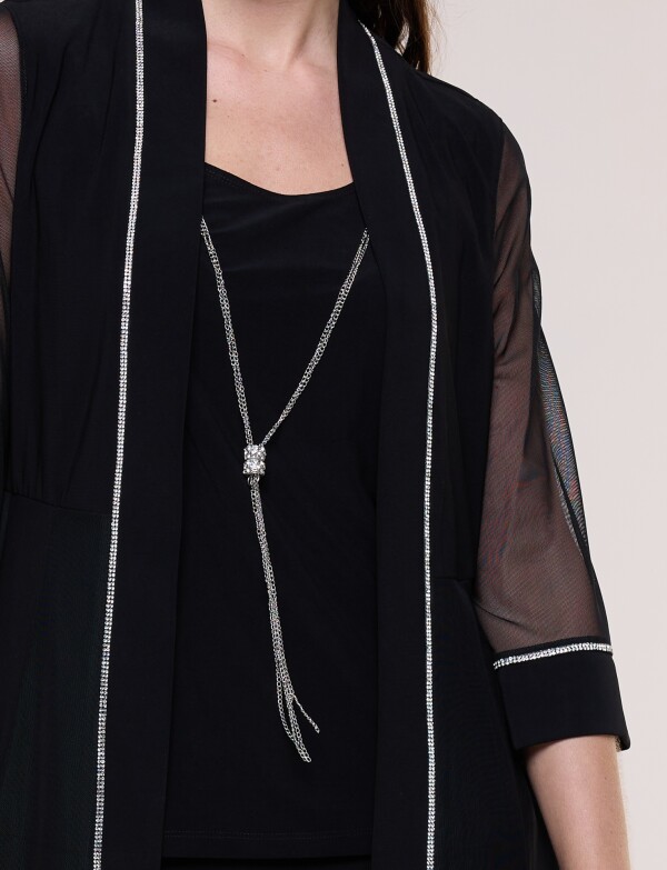 Set Chaqueta Gasa & Pantalón NEGRO
