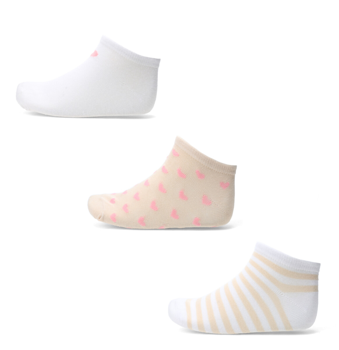 Medias de Mujer Miss Carol trainer pack x3 white - Blanco - Beige 