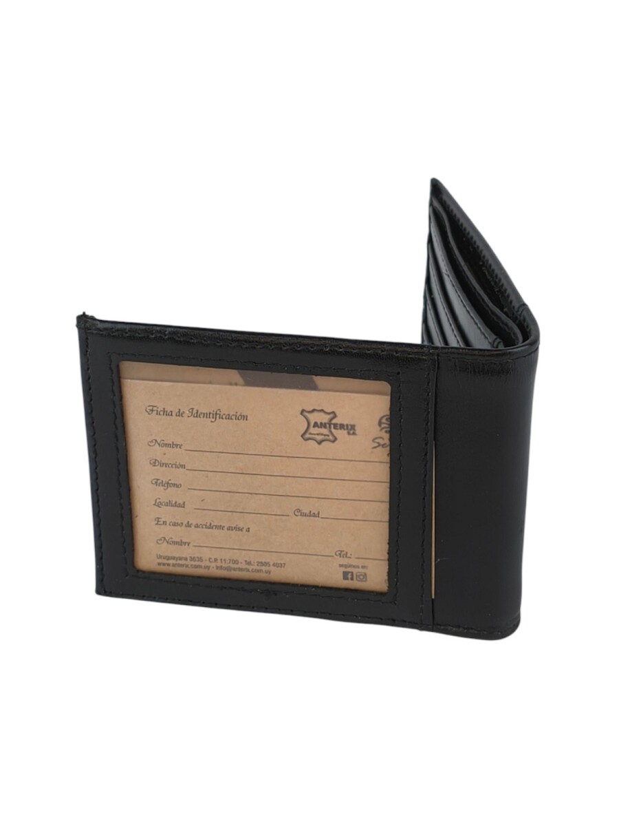 Billetera de hombre con visor exterior para documentos - Negro 