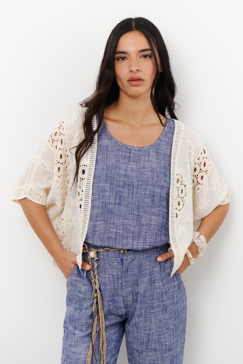 KIMONO BORDERIE - NATURAL 