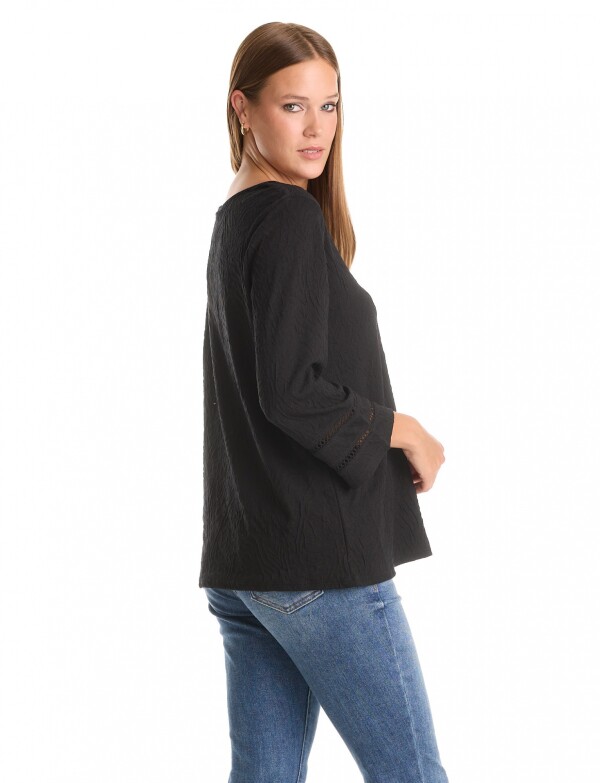 Blusa Gofrada NEGRO