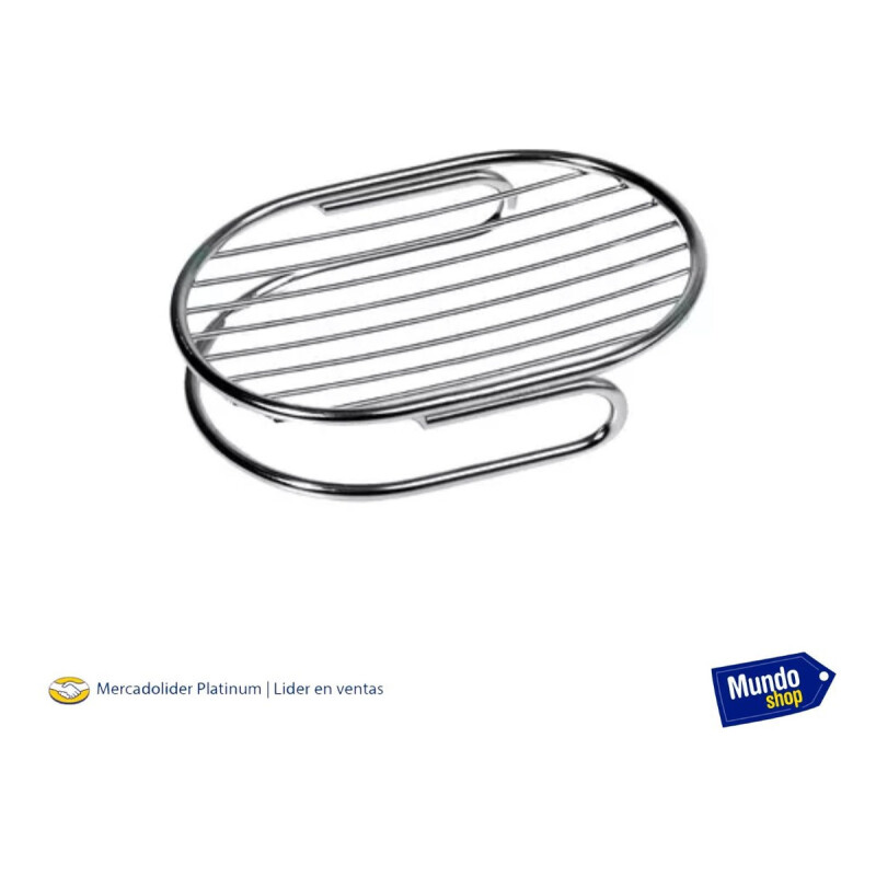 Jabonera Metal Baño Porta Jabon Apoyo Cromado Gris Oscuro