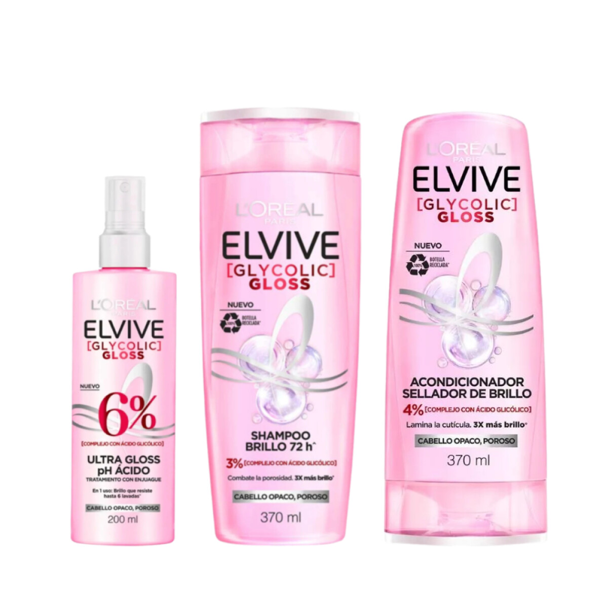 Pack L'Oréal Paris Acondicionador + Shampoo + Tratamiento Para Cabello 