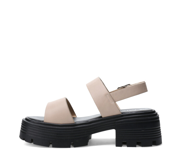 Sandalia NALA con taco y plataforma Nude/Black