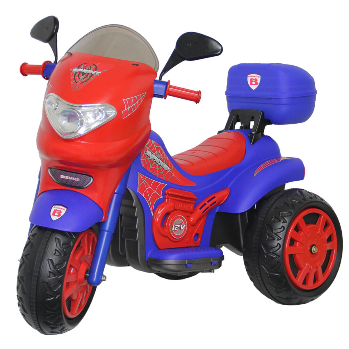 Moto A Batería Con Reversa Luces Y Sonido + Casco - Rojo 