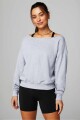 Polera Year Round Terry Off Shoulder Sweatshirt Mujer Classic Grey Heather