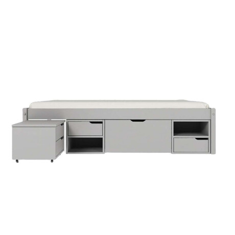 Cama 1 plaza Con Cajones Linea Charme Gris