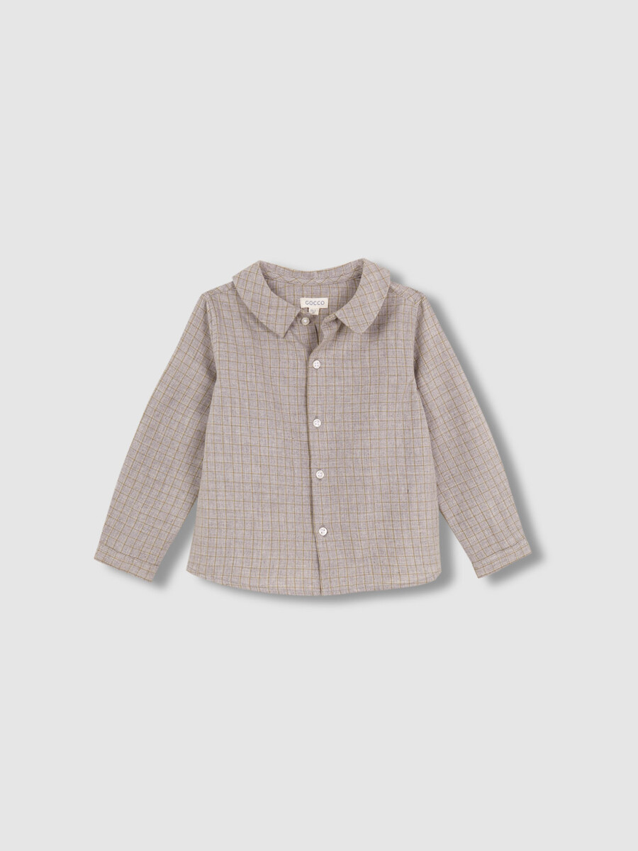 Camisa De Cuadros Gris Melange
