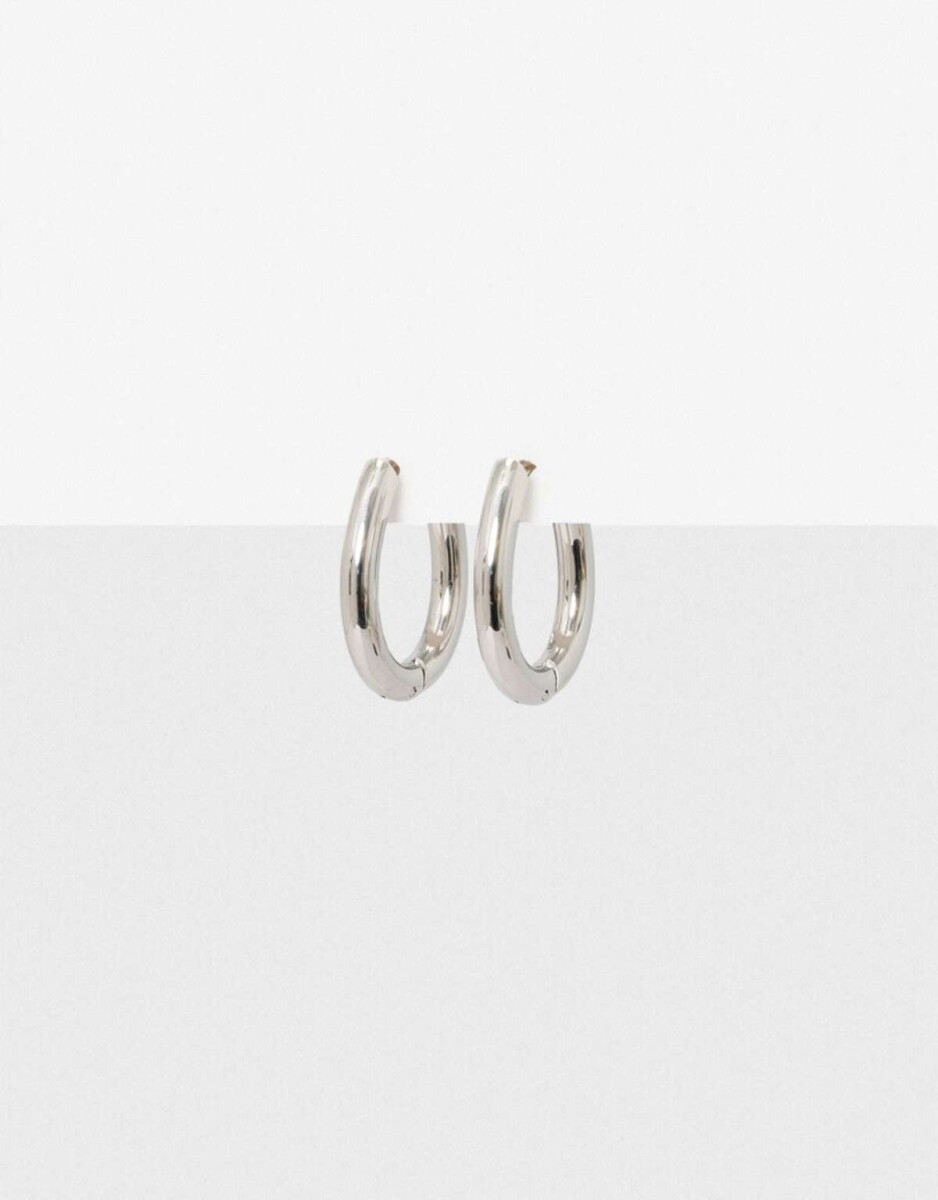 Argollas De Acero - Plateado 