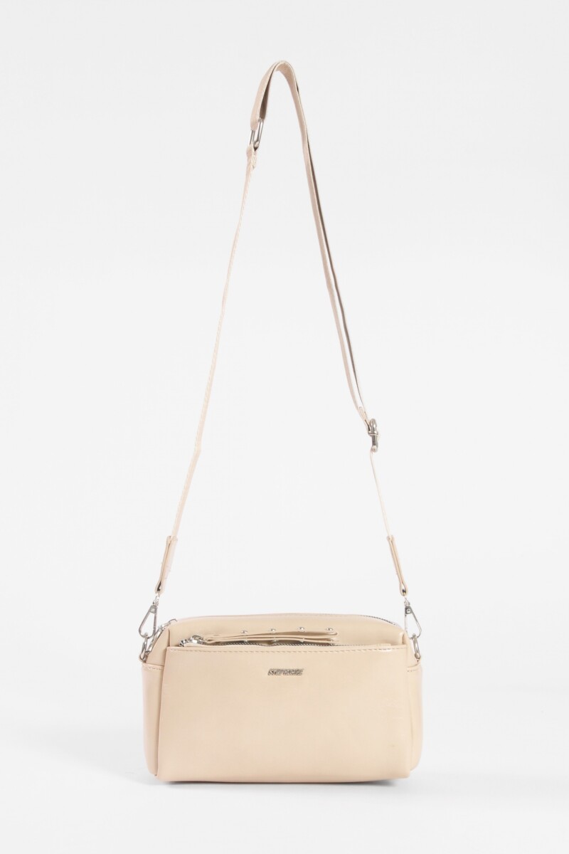Bandolera basic con cierres beige