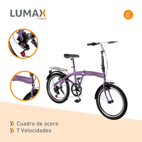 Bicicleta Plegable Rodado 20 Shimano Parrilla Violeta
