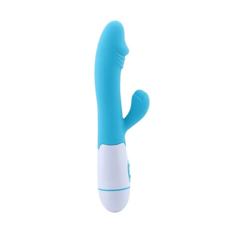 Vibrador Con Doble Estímulo Desing A Pila Celeste