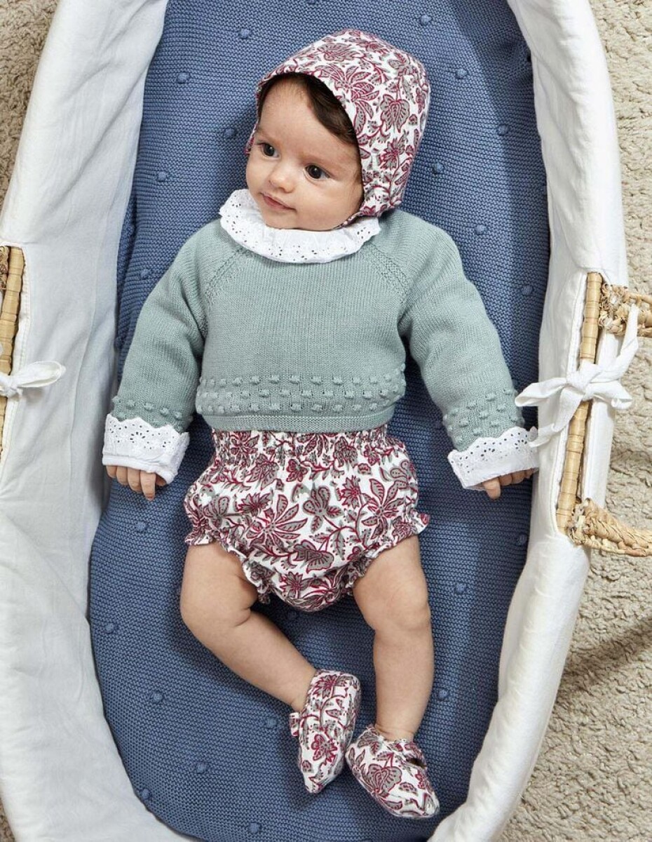 Jersey Con Detalles De Punto Bobo - Verde Suave 