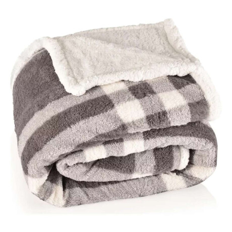 Frazada Reversible Polar Sherpa Cuadrille 150x200 Gris