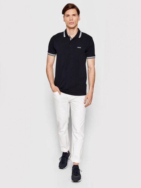 HUGO BOSS Polo de Algodón Piqué con Logo Contrastante 0