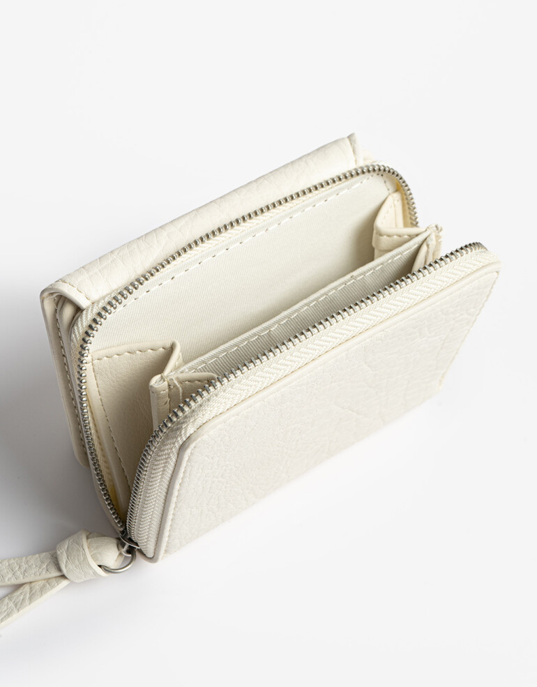 Billetera Solapa Billetera Con Solapa Cruda - Blanco Crudo