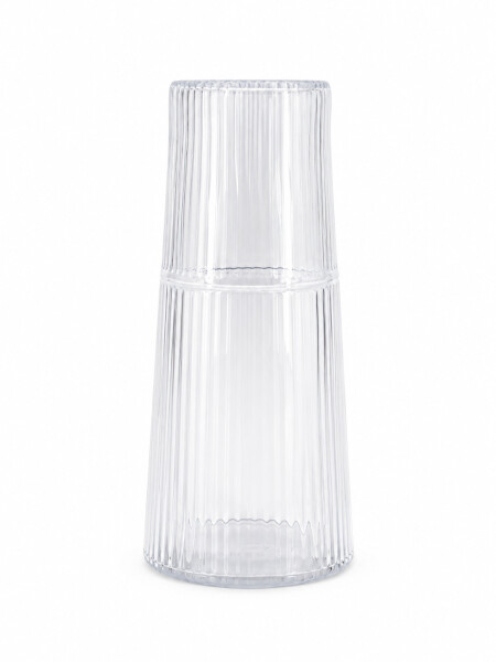 BOTELLA DE VIDRIO CON TAPA VASO TRANSPARENTEGenérico