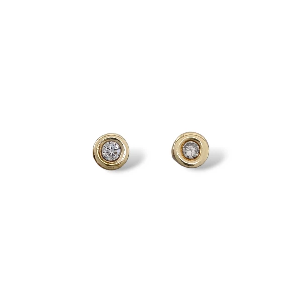 Caravanas Punto de luz-Plata y oro-Zirconia-CA5086 conpiedra