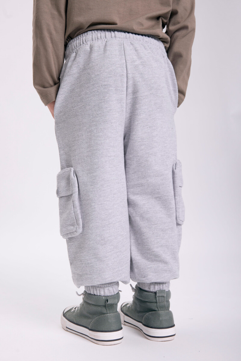 Pantalón deportivo cargo Gris Melange