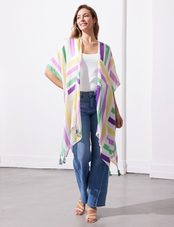Kimono Lineas MULTI/VIOLETA