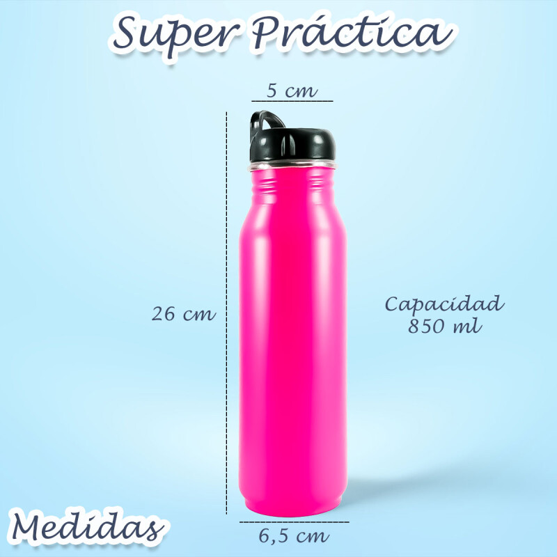 Botella Cantimplora de Aluminio de 850 ML Fucsia Botella Cantimplora de Aluminio de 850 ML Fucsia