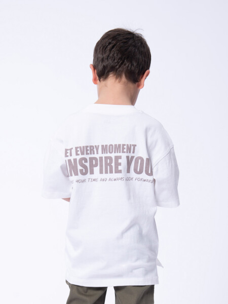 Remera Manga Corta Estampa Inspire you blanca