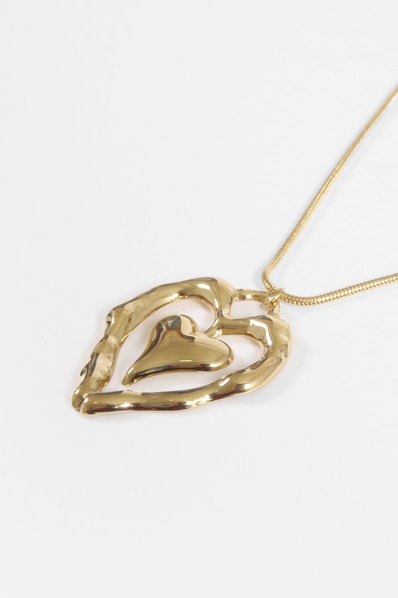 Collar acero dije cora dorado