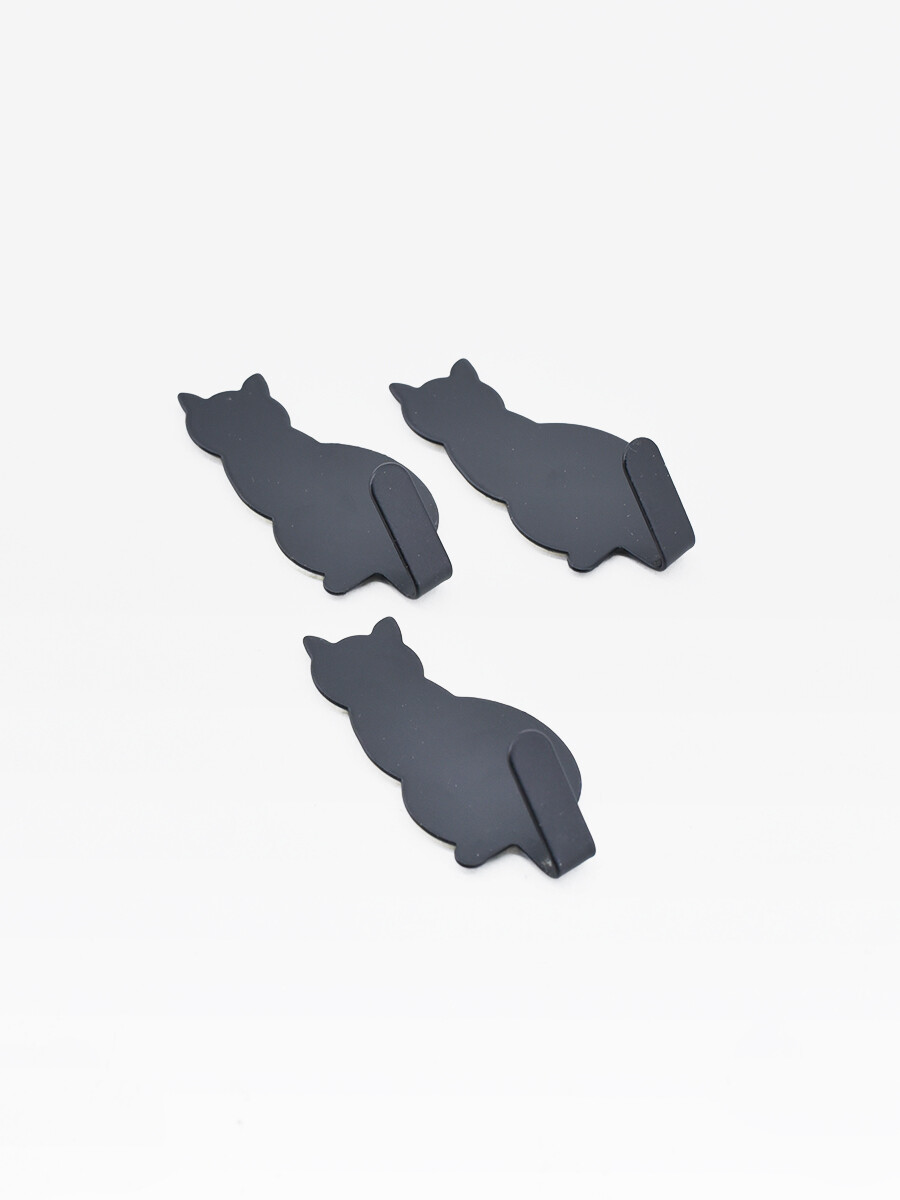 PERCHERO GATITOS SET X 3 - NEGRO 