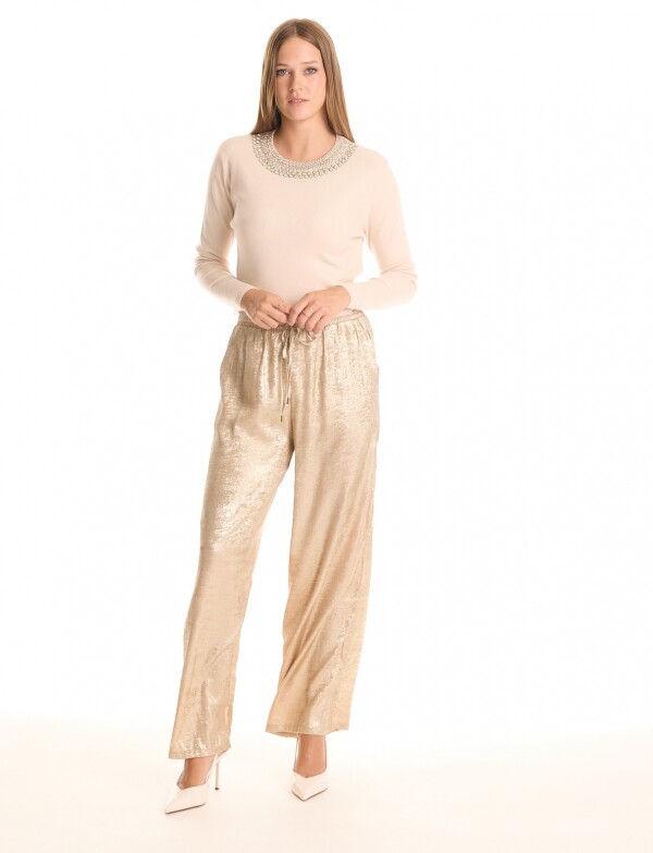 Pantalon Brillo DORADO