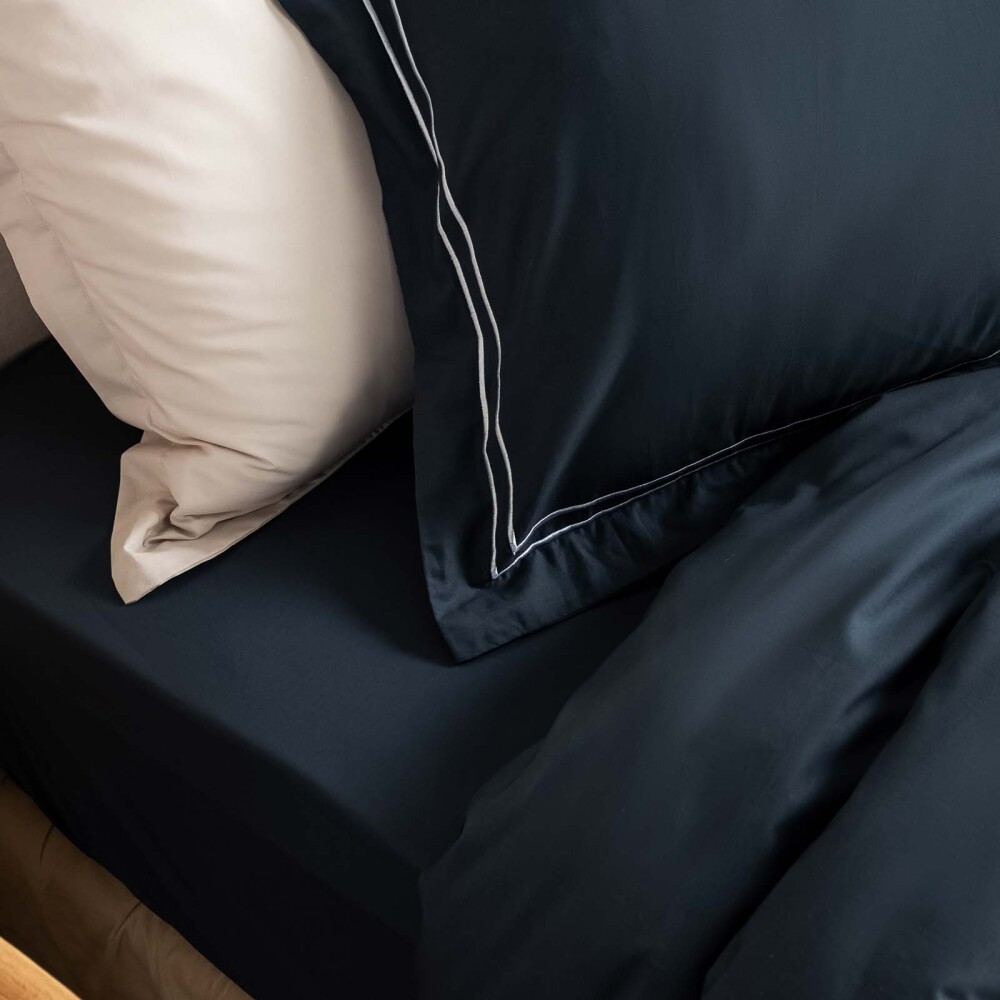 JUEGO DE SÁBANAS DOBLE FESTÓN KING ALGODON AZUL 200H MARINO