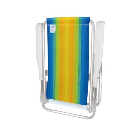 Reposera Silla Reclinable De Playa 4 Posiciones Aluminio Azul/amarillo