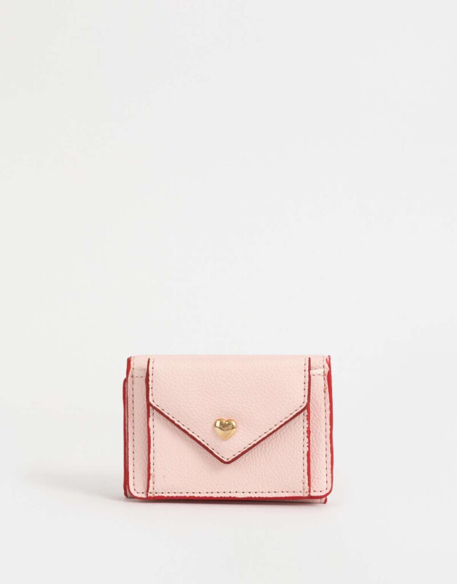 Billetera Solapa Corazón - Rosa Claro 