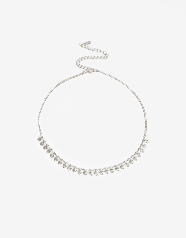 Chokers Metal Choker Corazones - Plateado Plata Cepillada Mate