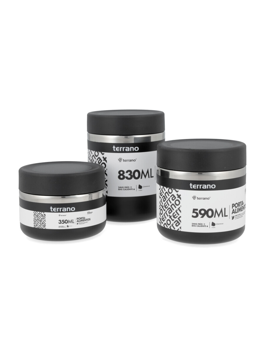 Set x3 Contenedores de alimento - Negro 
